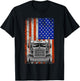 US American Flag Semi Truck Driver T-Shirt - T-Shirt | Black