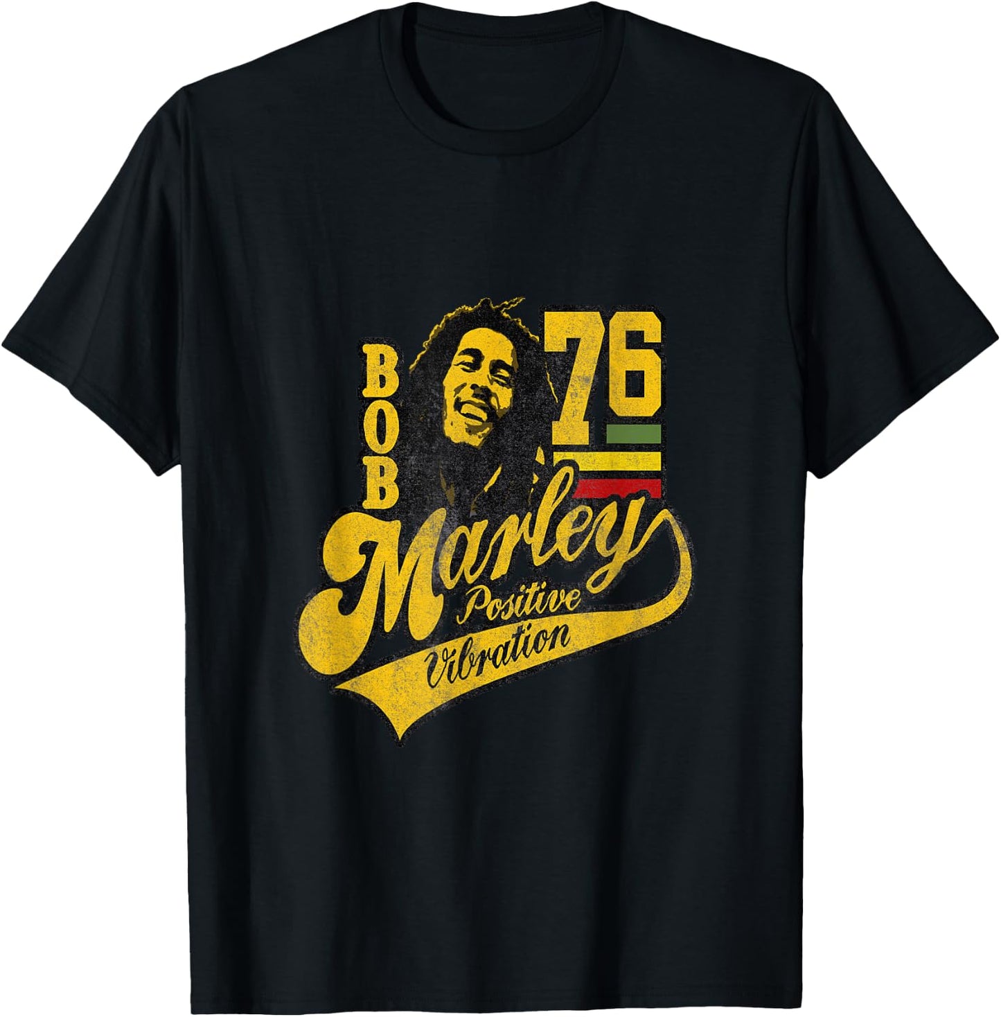 Bob Marley Positive Vibrations Soccer T-Shirt - T-Shirt | Black