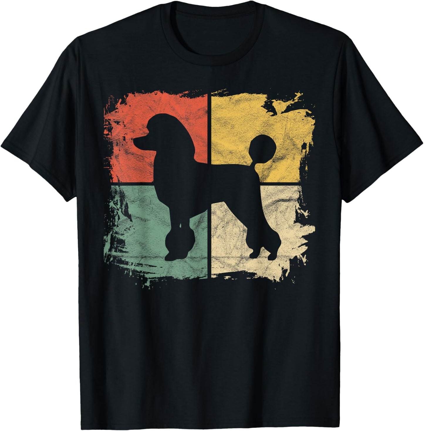 Square Retro Poodle Owner Gift Dog Poodle Dad Mom Women Girls Kids T-Shirt - T-Shirt | Black