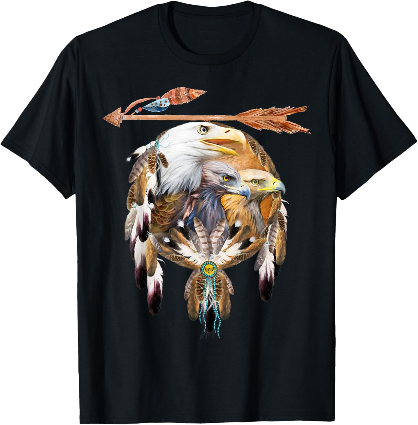 Native American Indian Tribal Art T-Shirt - T-Shirt | Black