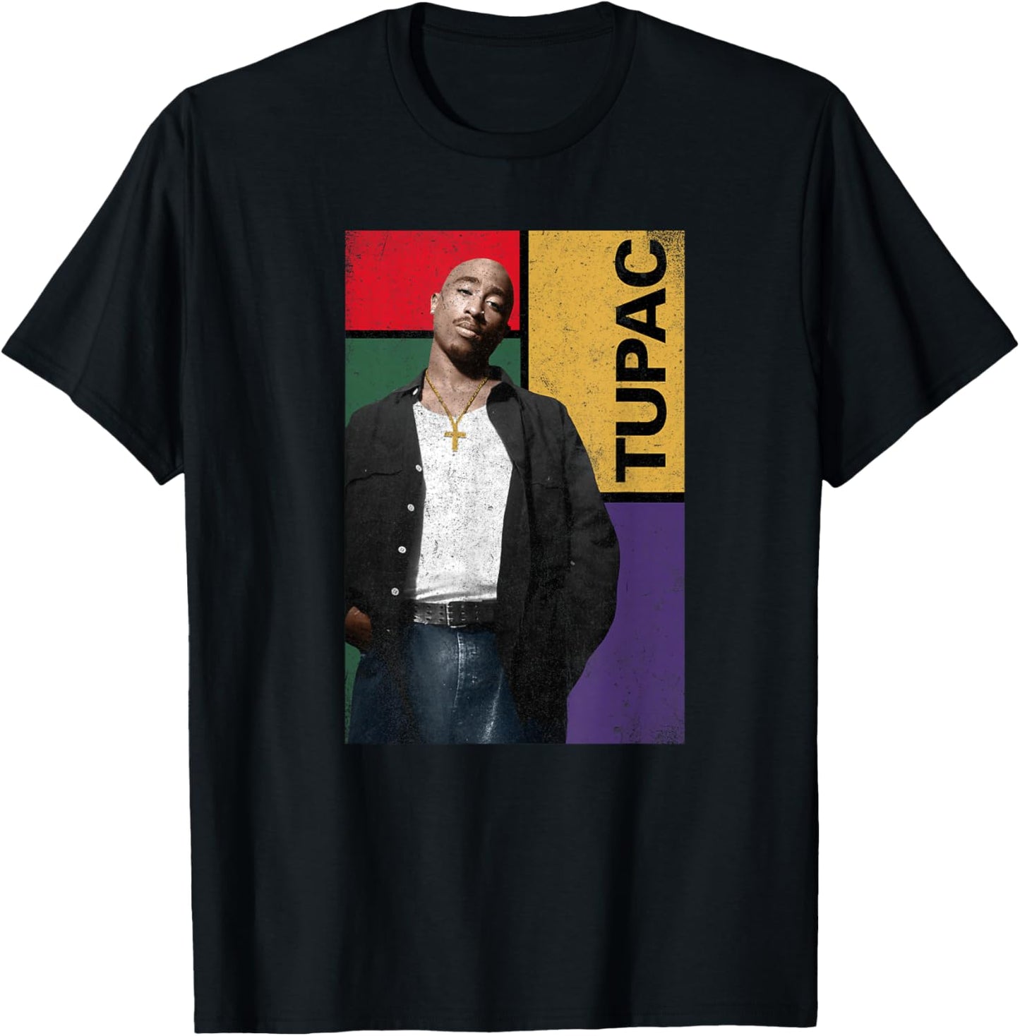 Tupac Vintage Squared T-Shirt - T-Shirt | Black