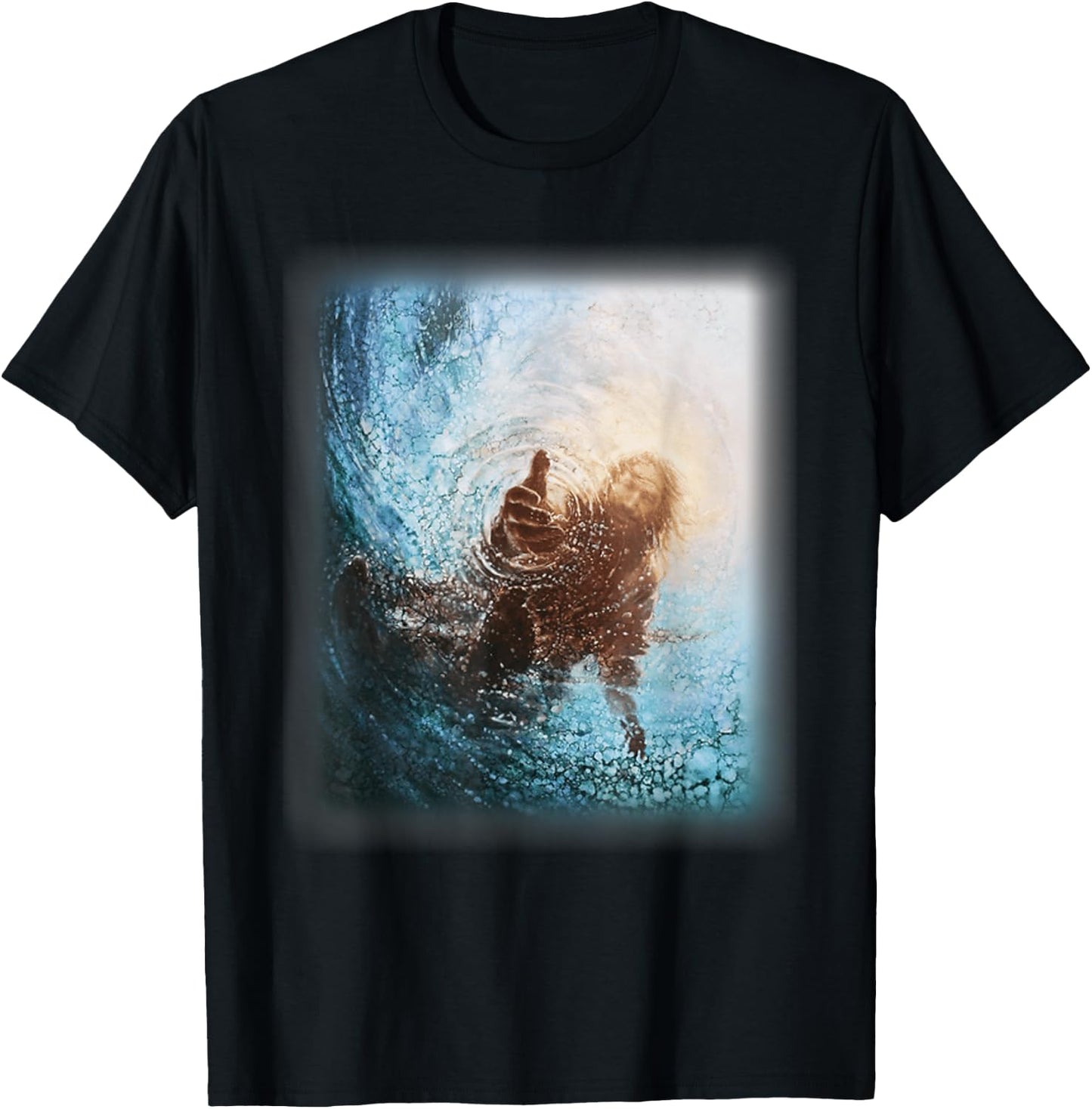 The Hand God Jesus in Water, Jesus Lover T-Shirt - T-Shirt | Black