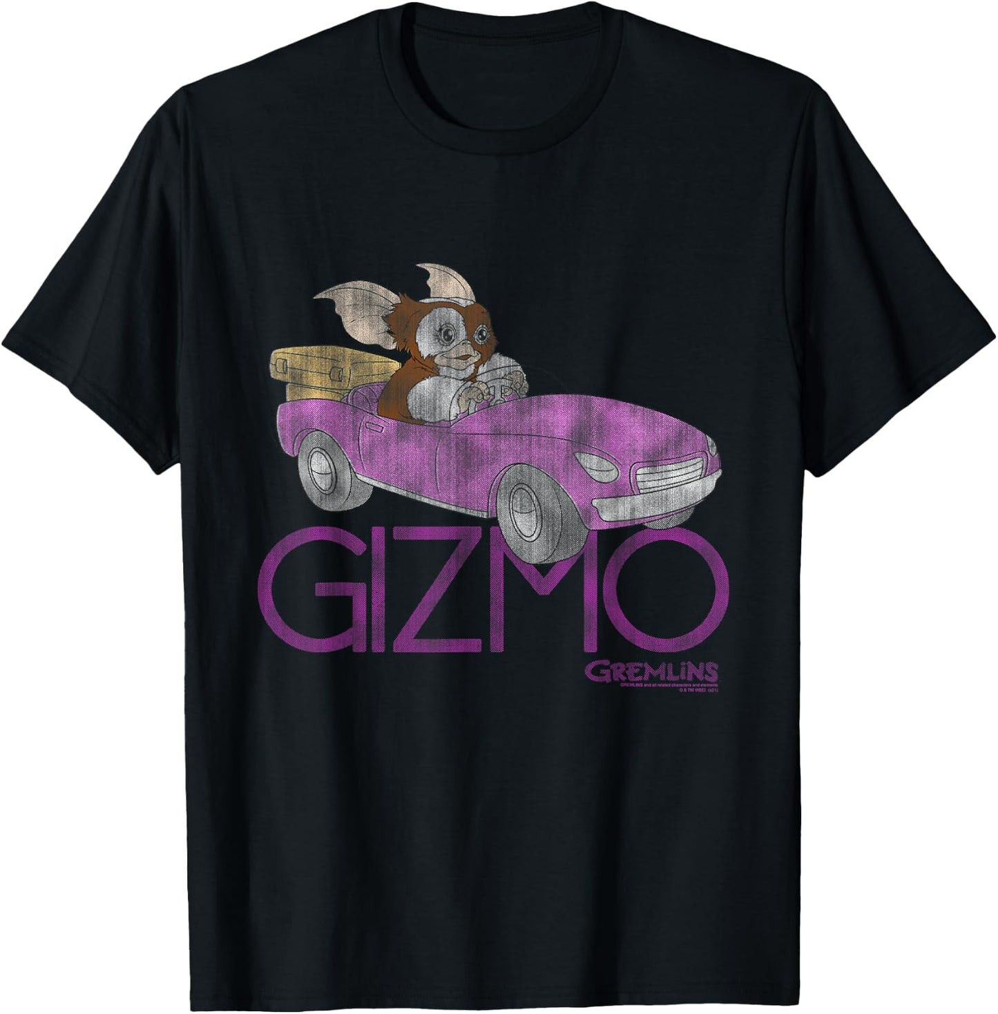 Gremlins Gizmo Pink Car T-Shirt - T-Shirt | Black