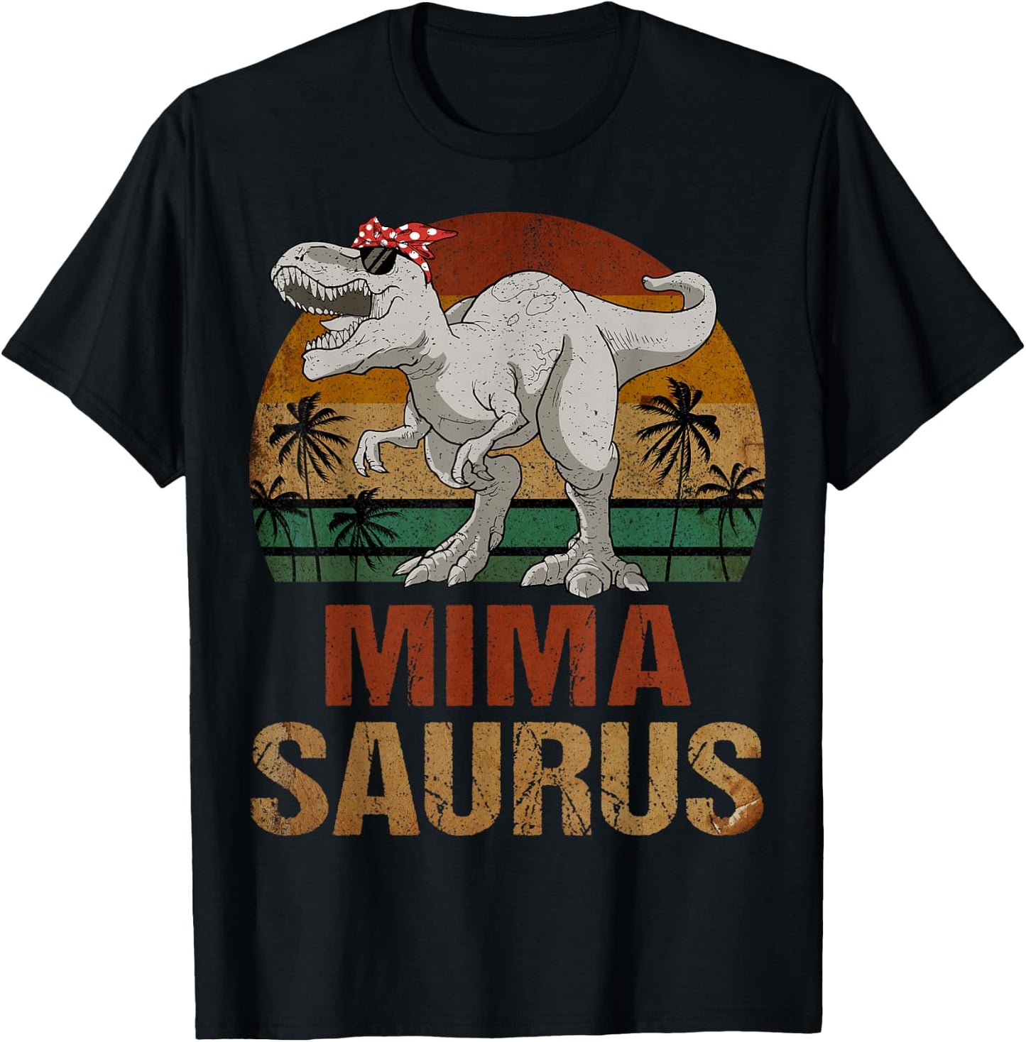 Mimasaurus Dinosaur Mima Saurus Vintage Mother's Day T-Shirt - T-Shirt | Black
