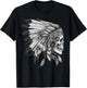 American Motorcycle Skull Native Indian Eagle Chief Vintage T-Shirt - T-Shirt | Black