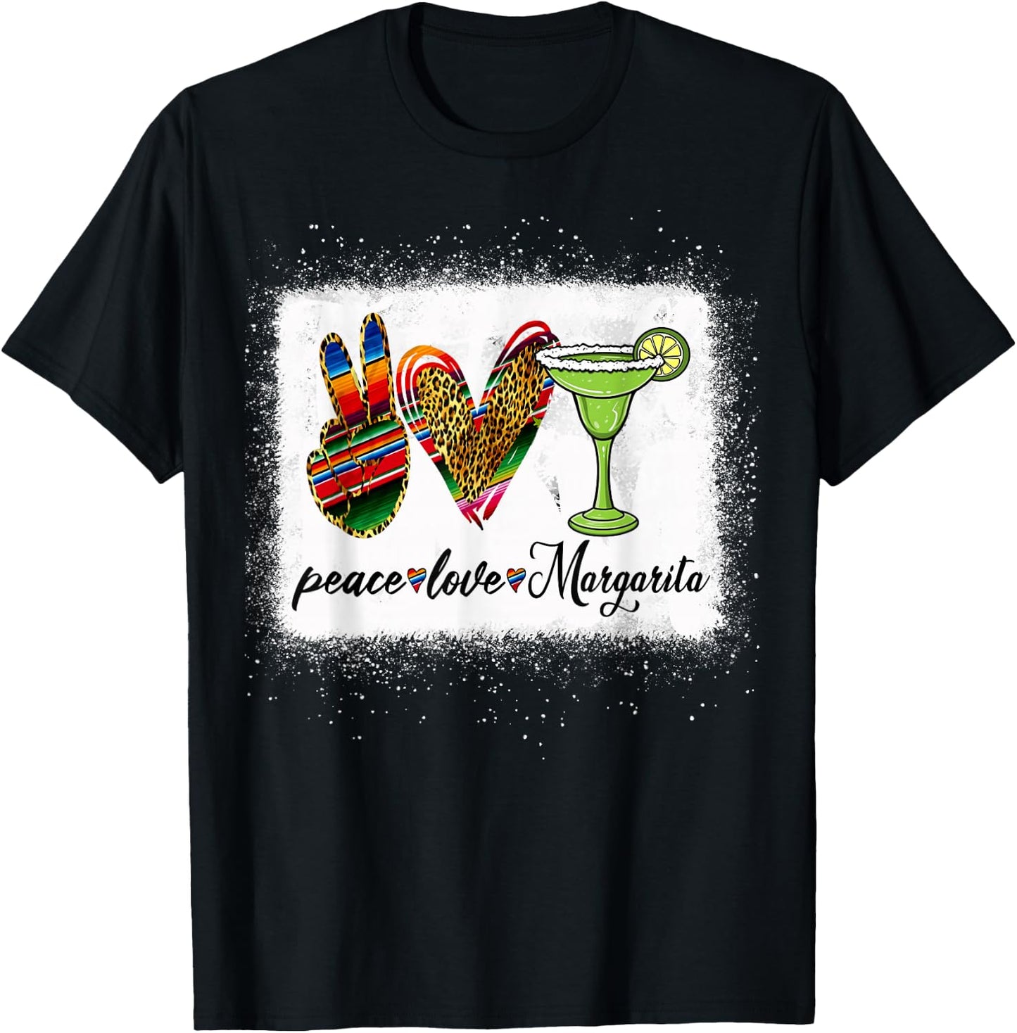 Peace Love Margarita Shirt Feelin' Salty Margarita Drinking T-Shirt - T-Shirt | Black