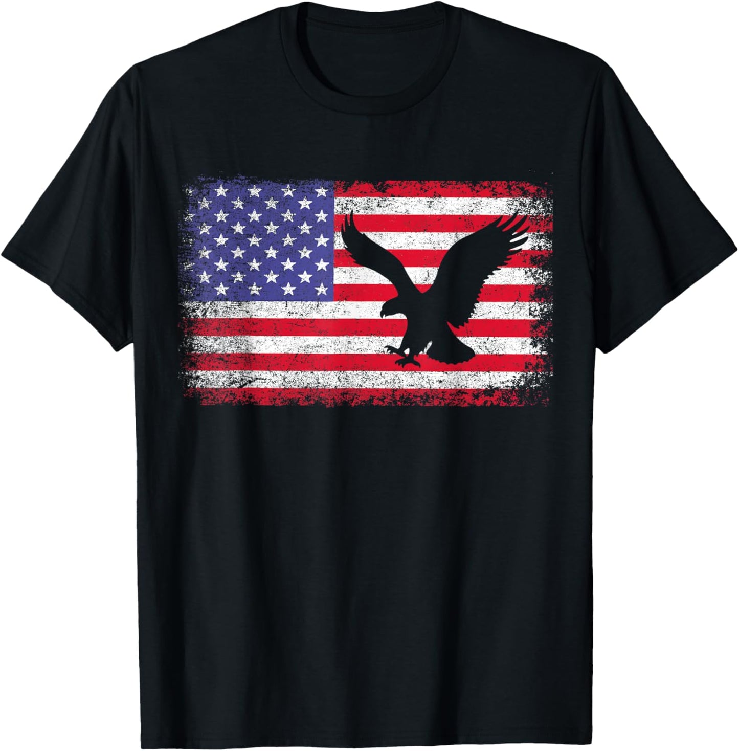 American Flag Eagle USA 4th of July Men Women Kids T-Shirt - T-Shirt | Black