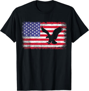 American Flag Eagle USA 4th of July Men Women Kids T-Shirt - T-Shirt | Black