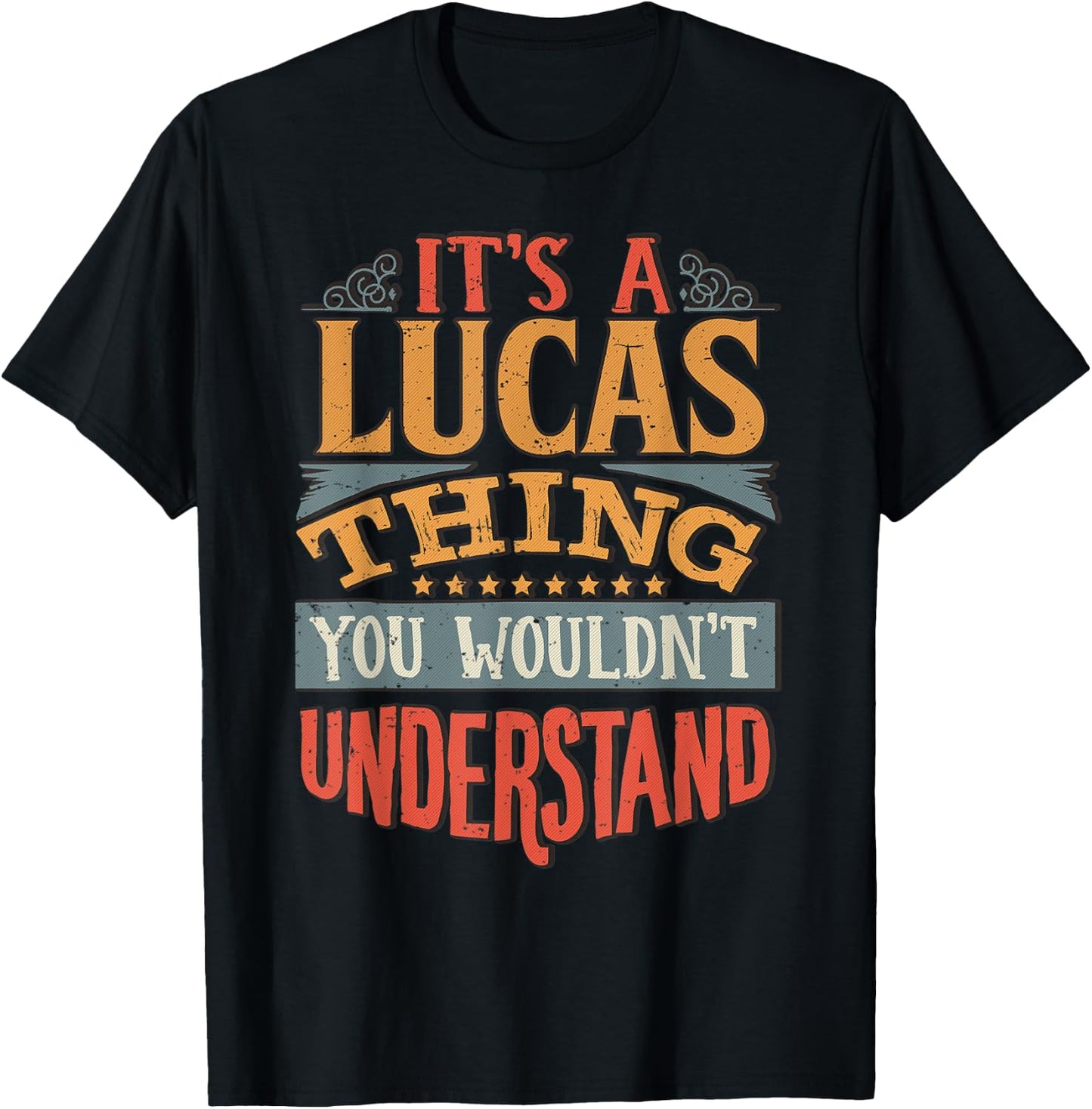 Lucas Name T-Shirt - T-Shirt | Black
