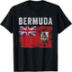 Bermuda Flag Distressed - Men Women Kids - Bermudian Flag T-Shirt - T-Shirt | Black