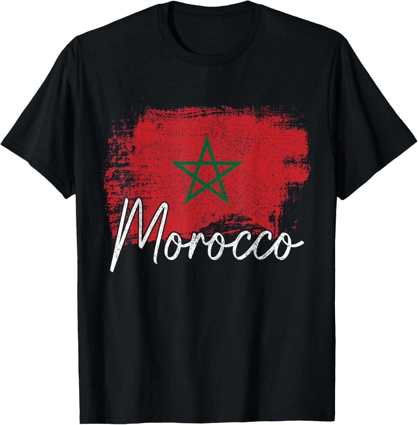 Morocco Vintage Flag Moroccan African T-Shirt - T-Shirt | Black