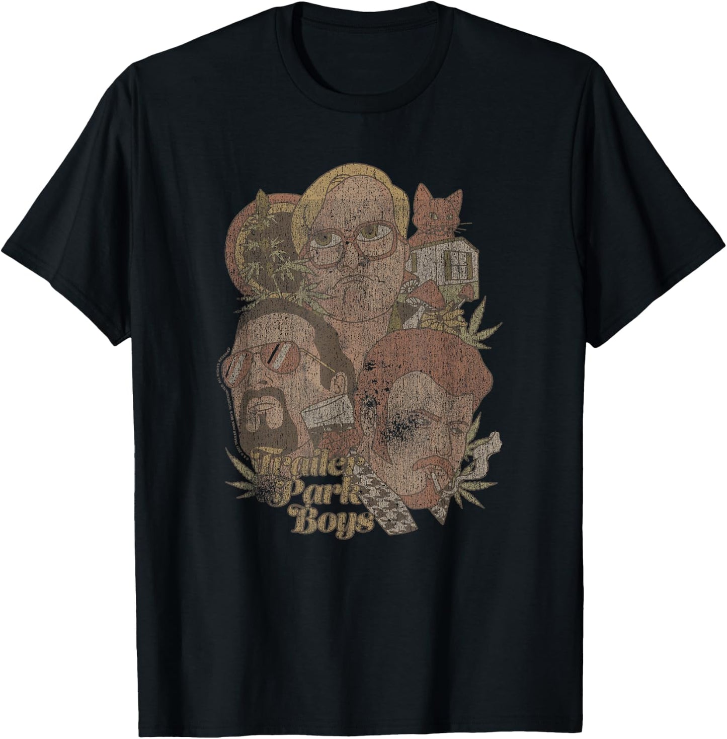 Trailer Park Boys Vintage Distressed Illustration TV Show T-Shirt - T-Shirt | Black