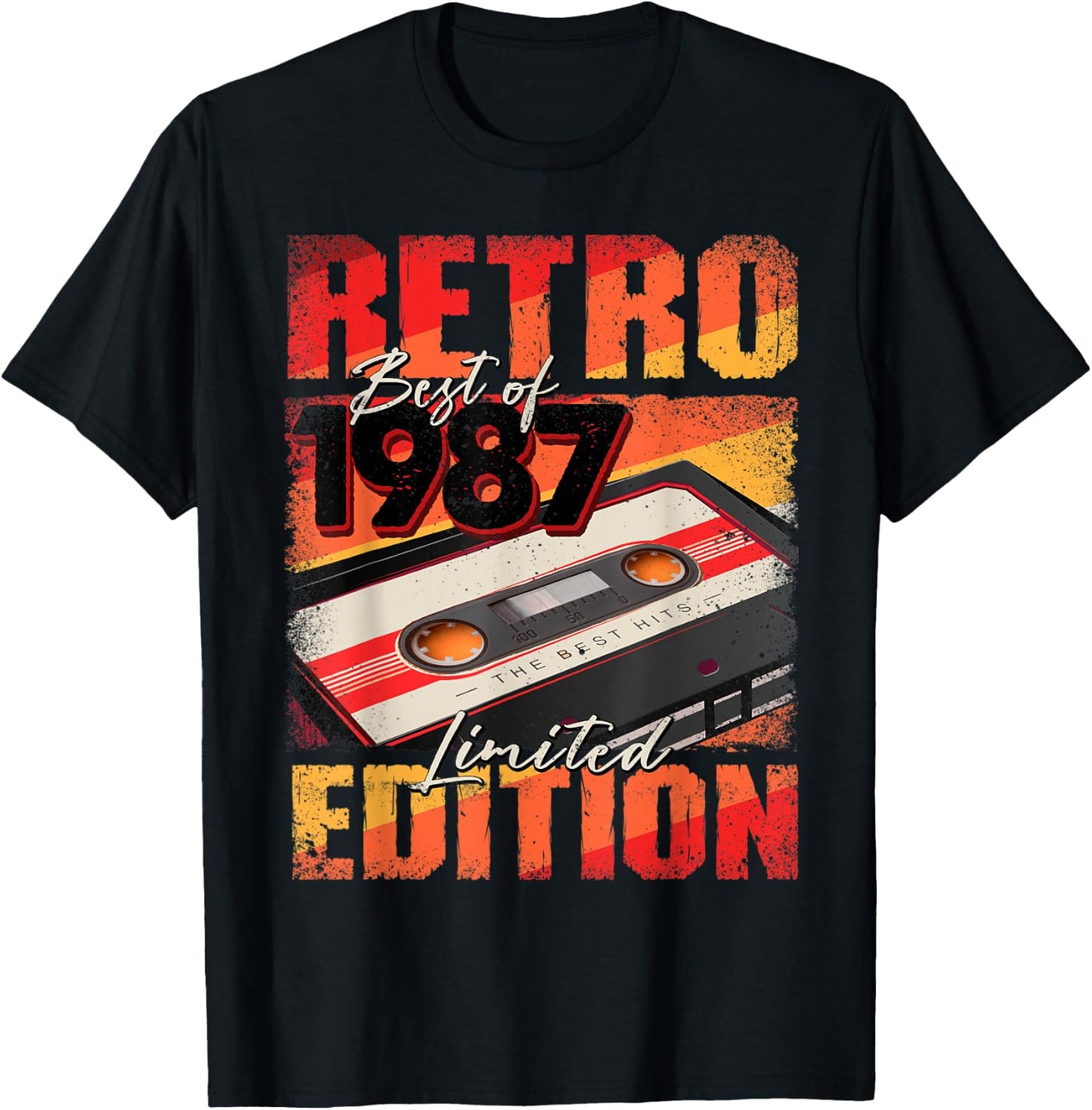 Vintage 1987 Best Of 1987 Cassette Tape 35th Birthday T-Shirt - T-Shirt | Black