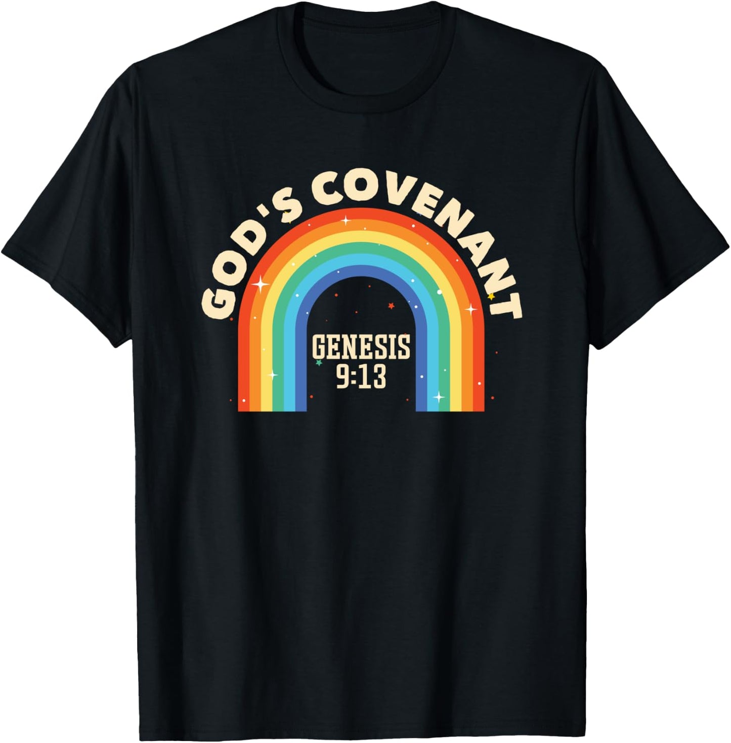 Rainbow God's Covenant Genesis 9:13 Bible Christian Lover T-Shirt - T-Shirt | Black