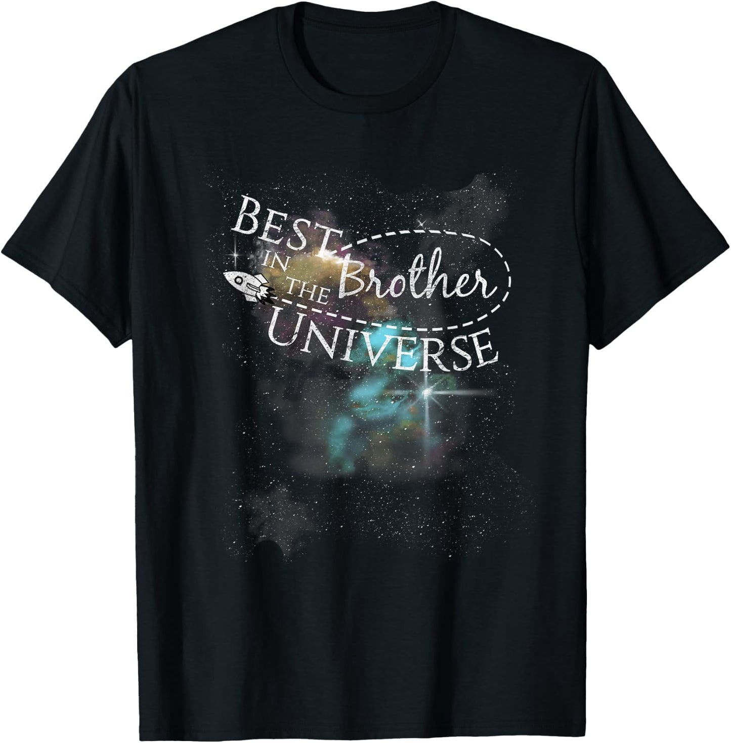 Best Brother in the Universe | Space Nebula & Galaxies Gift T-Shirt - T-Shirt | Black