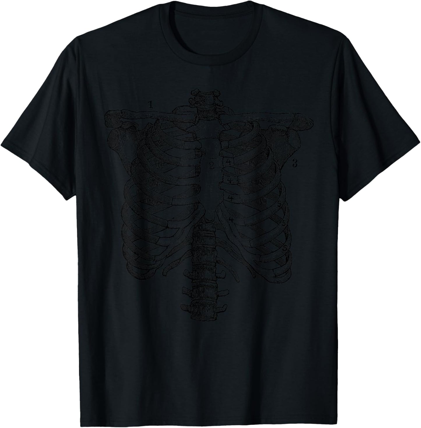 Ribcage Anatomy Print T-Shirt - T-Shirt | Black