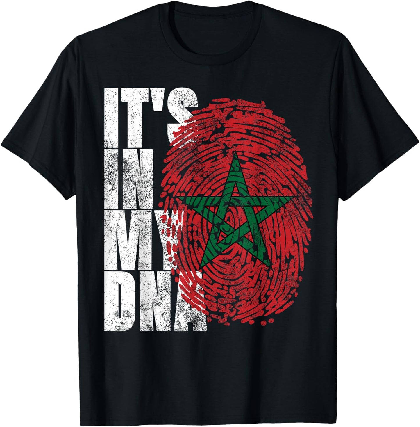It's In My DNA Moroccan African Gifts Moorish Morocco Flag T-Shirt - T-Shirt | Black