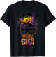 Witchy Gigi Messy Bun Spooky Witch Pumpkin Halloween T-Shirt - T-Shirt | Black