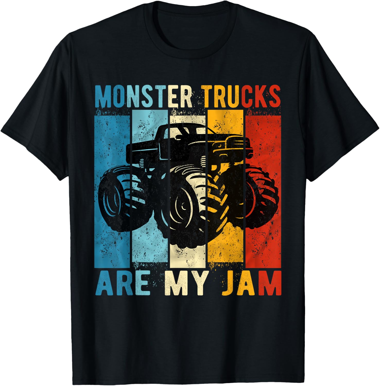 Monster Trucks Are My Jam Vintage Retro Monster Truck T-Shirt - T-Shirt | Black