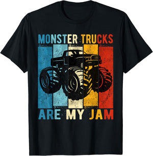 Monster Trucks Are My Jam Vintage Retro Monster Truck T-Shirt - T-Shirt | Black