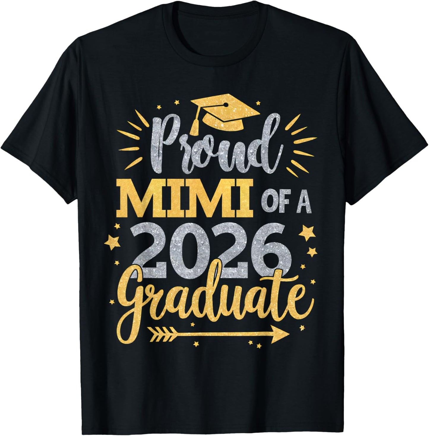 Mimi Senior 2026 Proud Mimi of a Class of 2026 Graduate Mimi T-Shirt - T-Shirt | Black