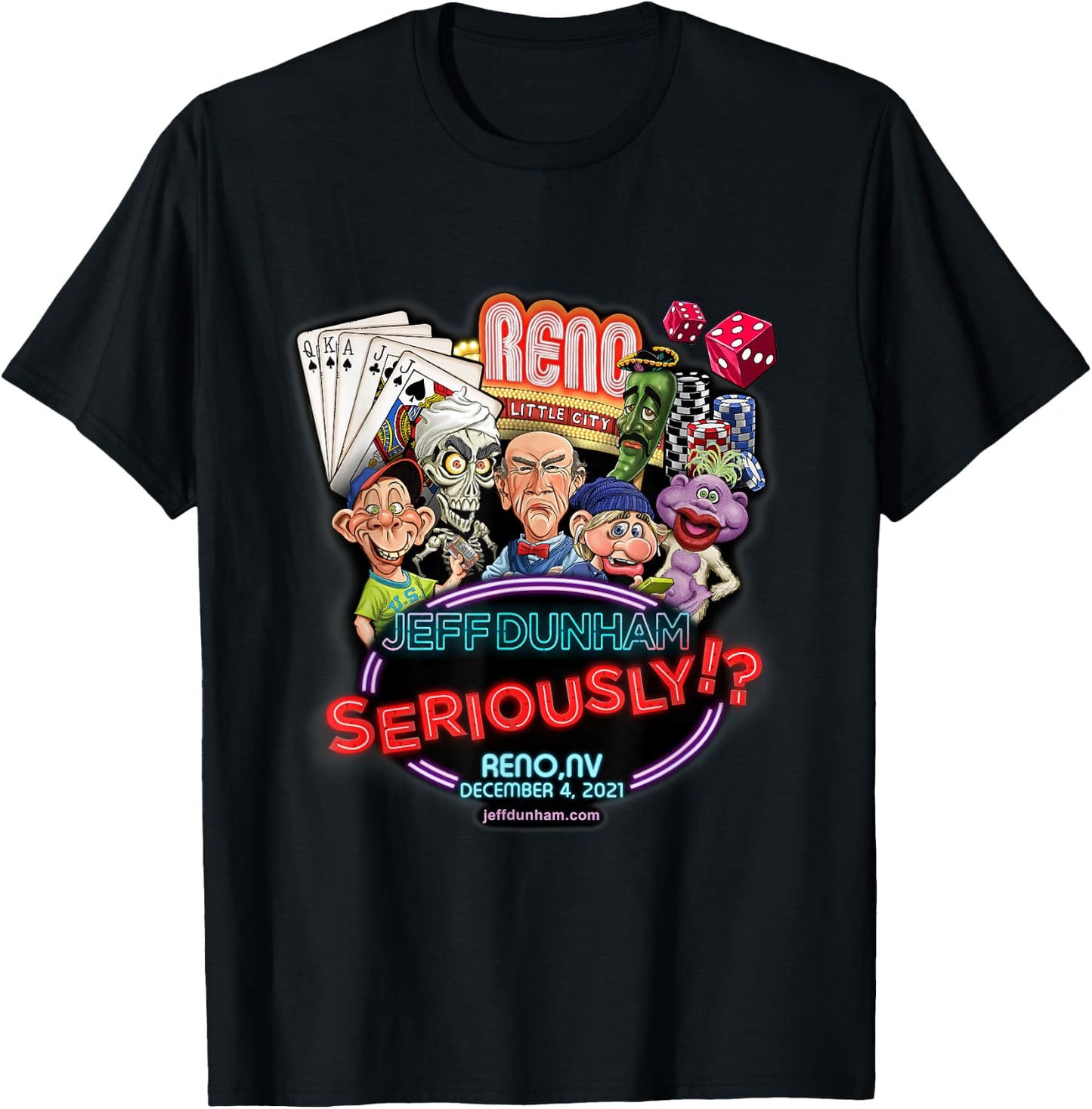 Jeff Dunham Reno, NV T-Shirt - T-Shirt | Black