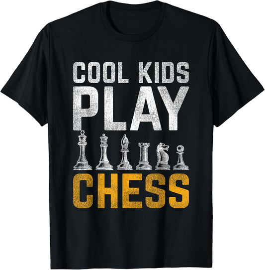 Cool Kids Play Chess T-Shirt - T-Shirt | Black