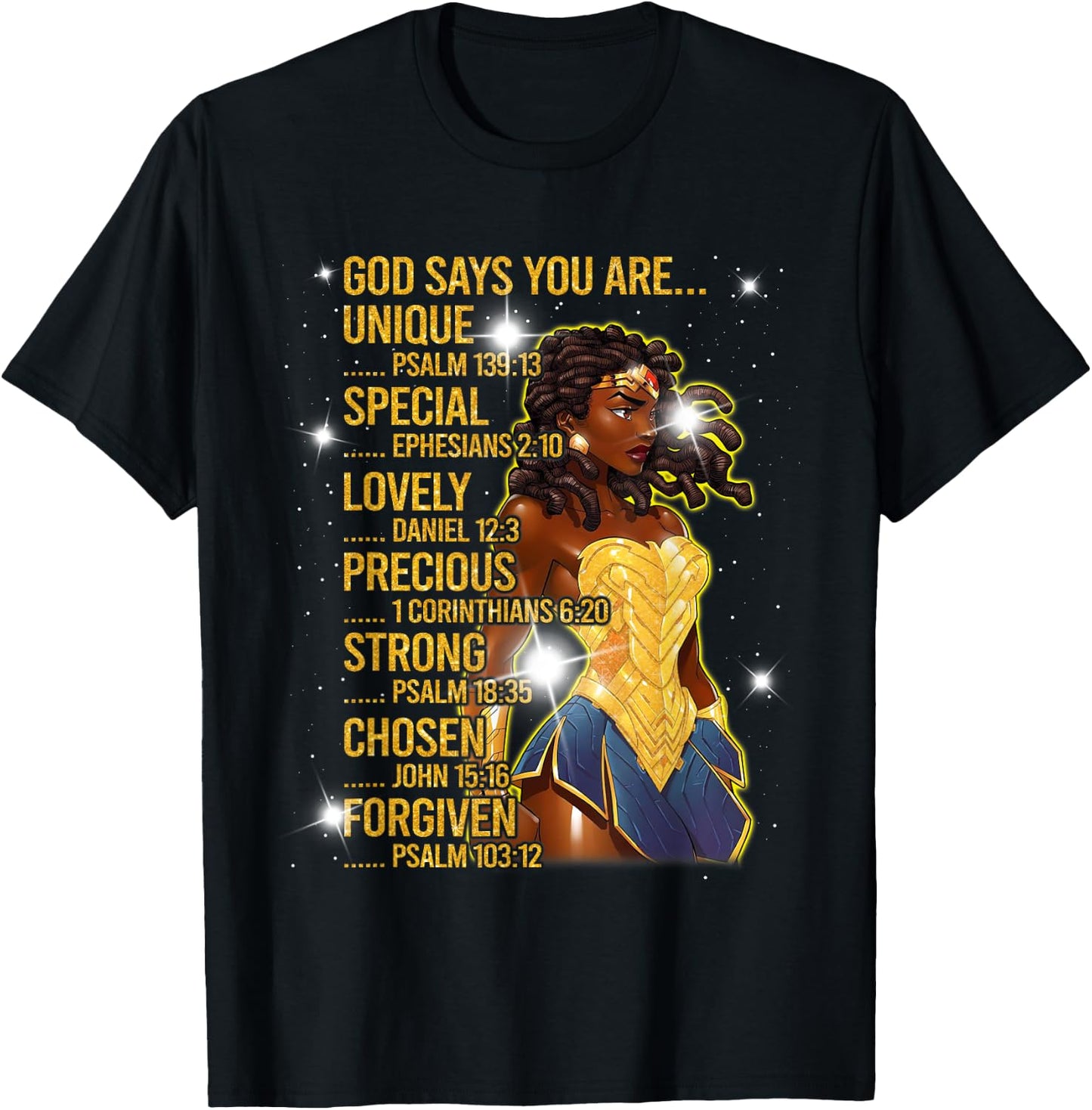 Wonder Black Woman, Black Strong Woman T-Shirt - T-Shirt | Black