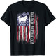 Vintage USA American Flag Love Golden Retriever Silhouette T-Shirt - T-Shirt | Black