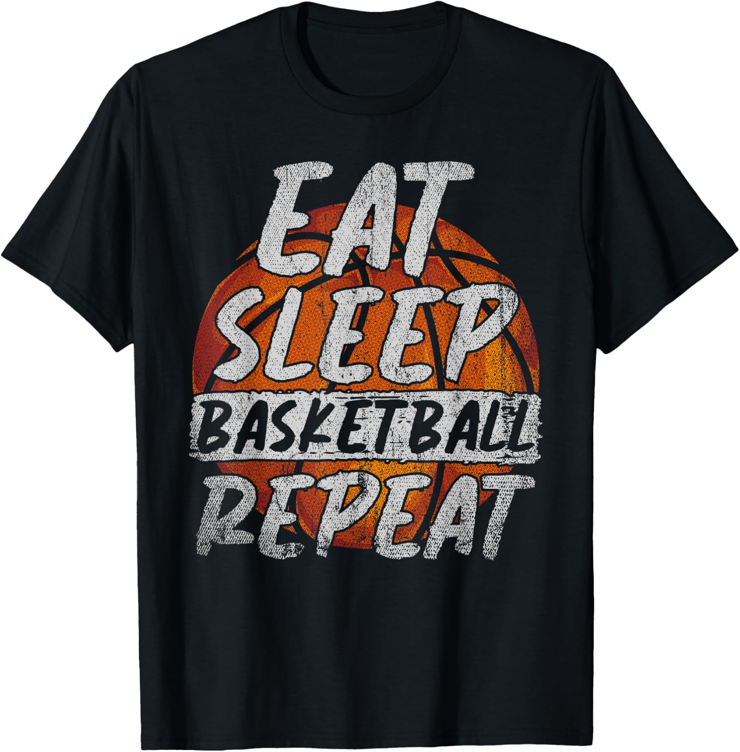 Eat Sleep Basketball Repeat Basketball Player Basketball T-Shirt - T-Shirt | Black