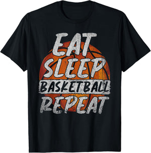Eat Sleep Basketball Repeat Basketball Player Basketball T-Shirt - T-Shirt | Black
