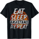 Eat Sleep Basketball Repeat Basketball Player Basketball T-Shirt - T-Shirt | Black