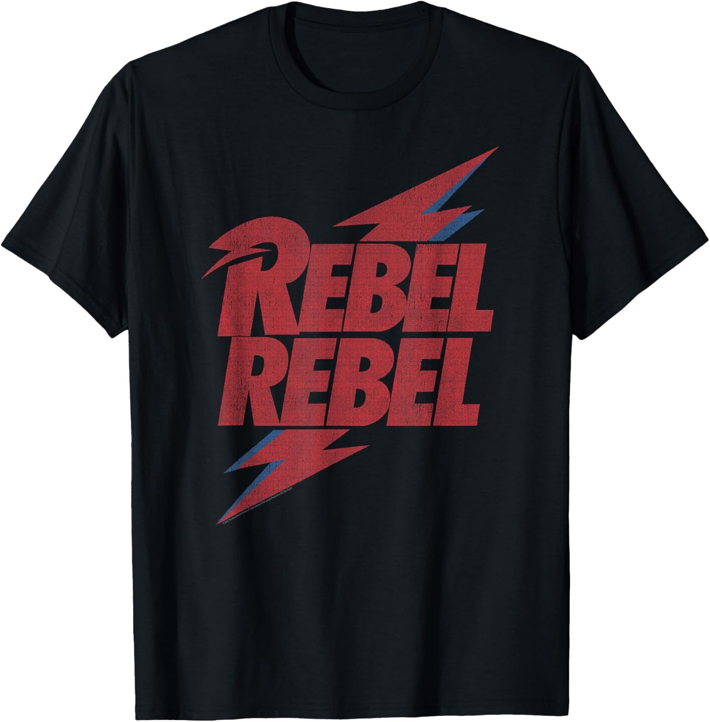 David Bowie - Rebel Rebel Lightning Lyric T-Shirt - T-Shirt | Black