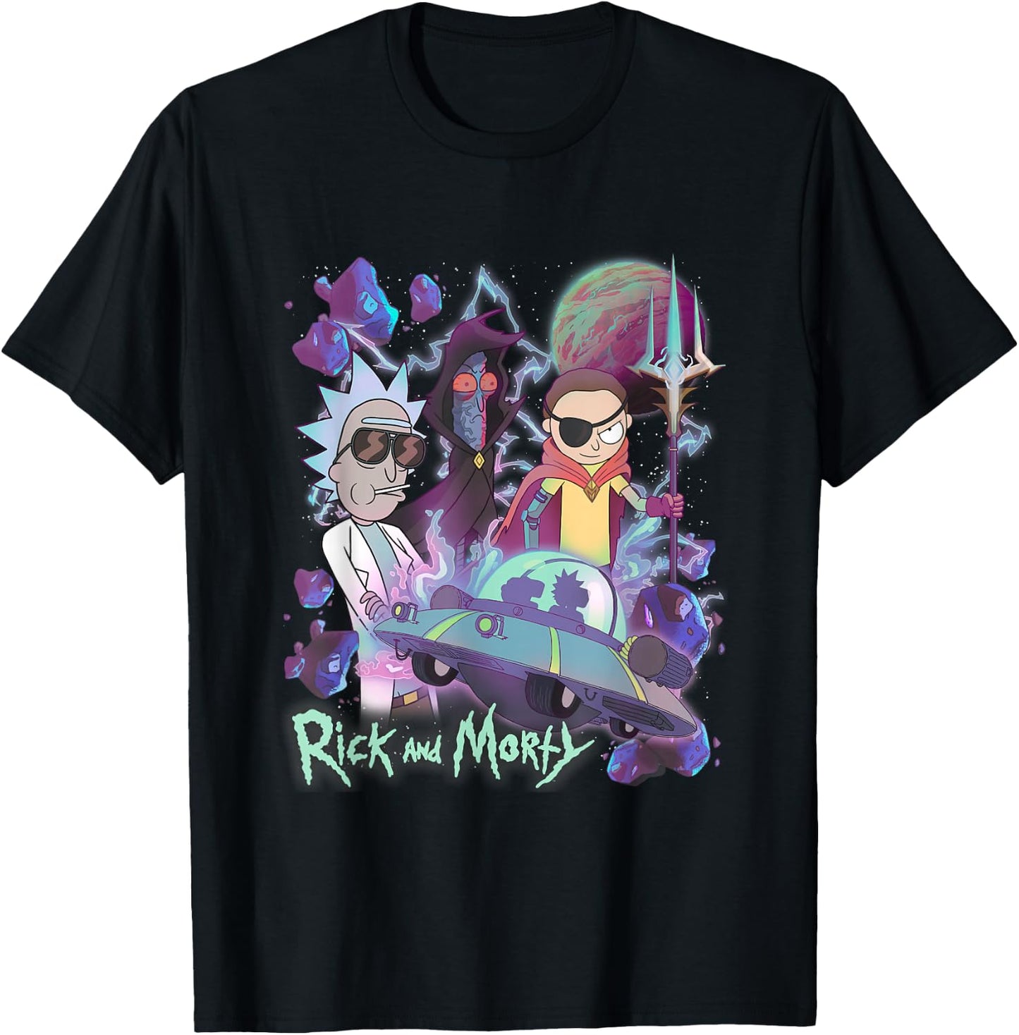 Rick And Morty Story Train Evil Morty Epic Poster T-Shirt - T-Shirt | Black