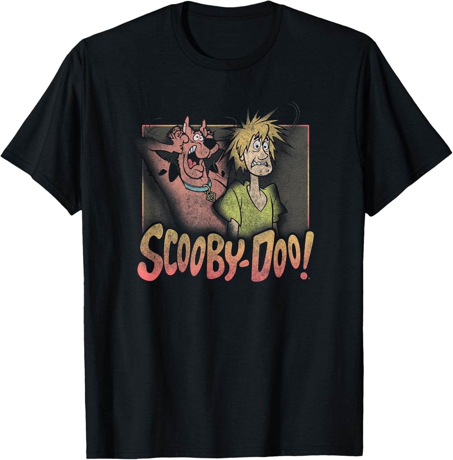 Scooby-Doo Shaggy & Scooby Vintage Fright Poster T-Shirt - T-Shirt | Black