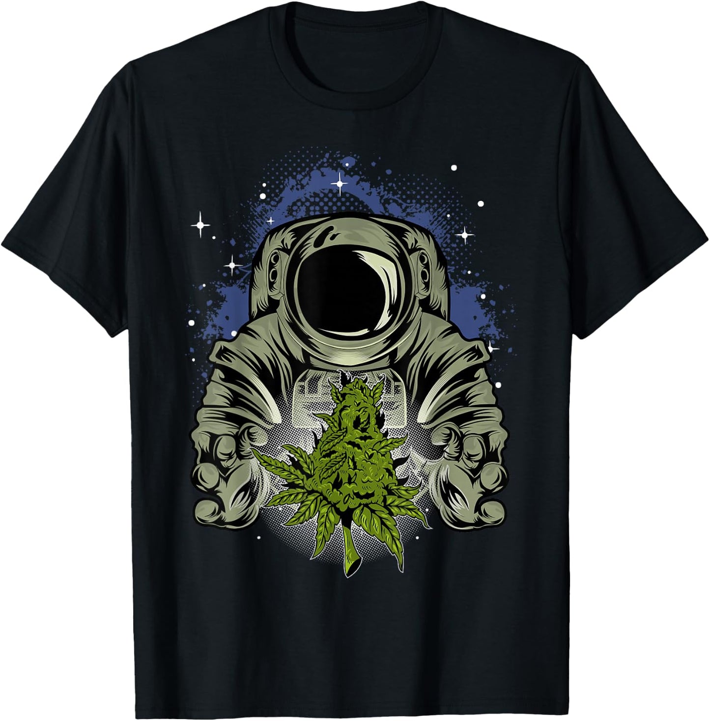 Marijuana Astronaut Space Man Weed Funny Pot Astronaut T-Shirt - T-Shirt | Black
