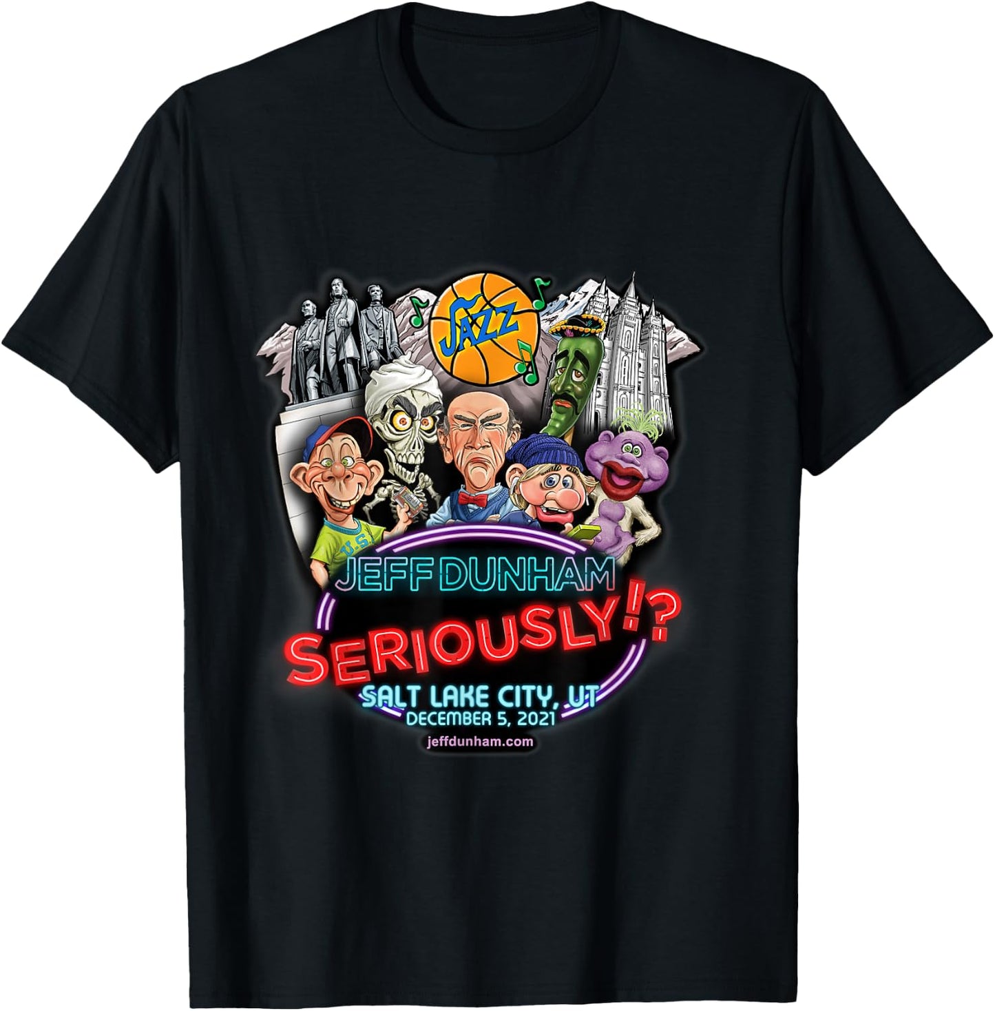 Jeff Dunham Salt Lake City, UT T-Shirt - T-Shirt | Black