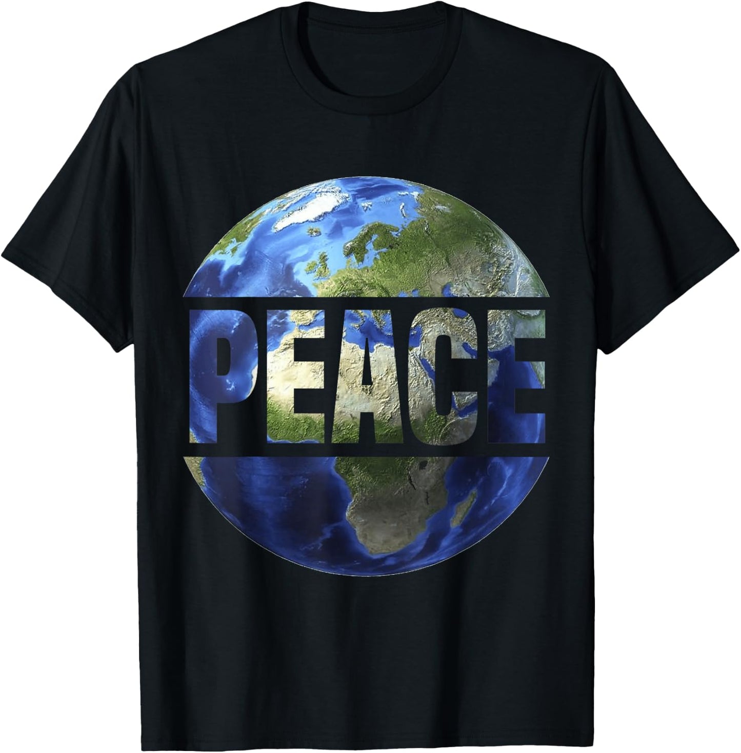 World Peace On Earth Conscious humanity Hope Earth Day T-Shirt - T-Shirt | Black