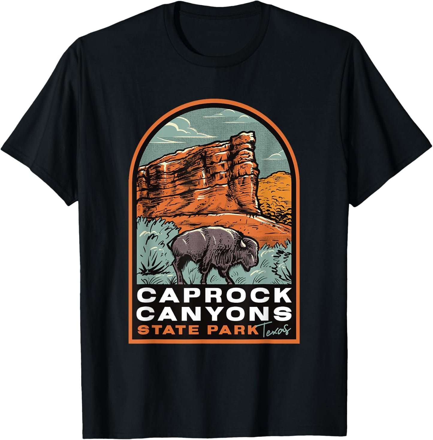 Caprock Canyons State Park Texas Vintage T-Shirt - T-Shirt | Black