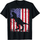 Dino USA American Flag 4th Of July Gift T-Shirt - T-Shirt | Black