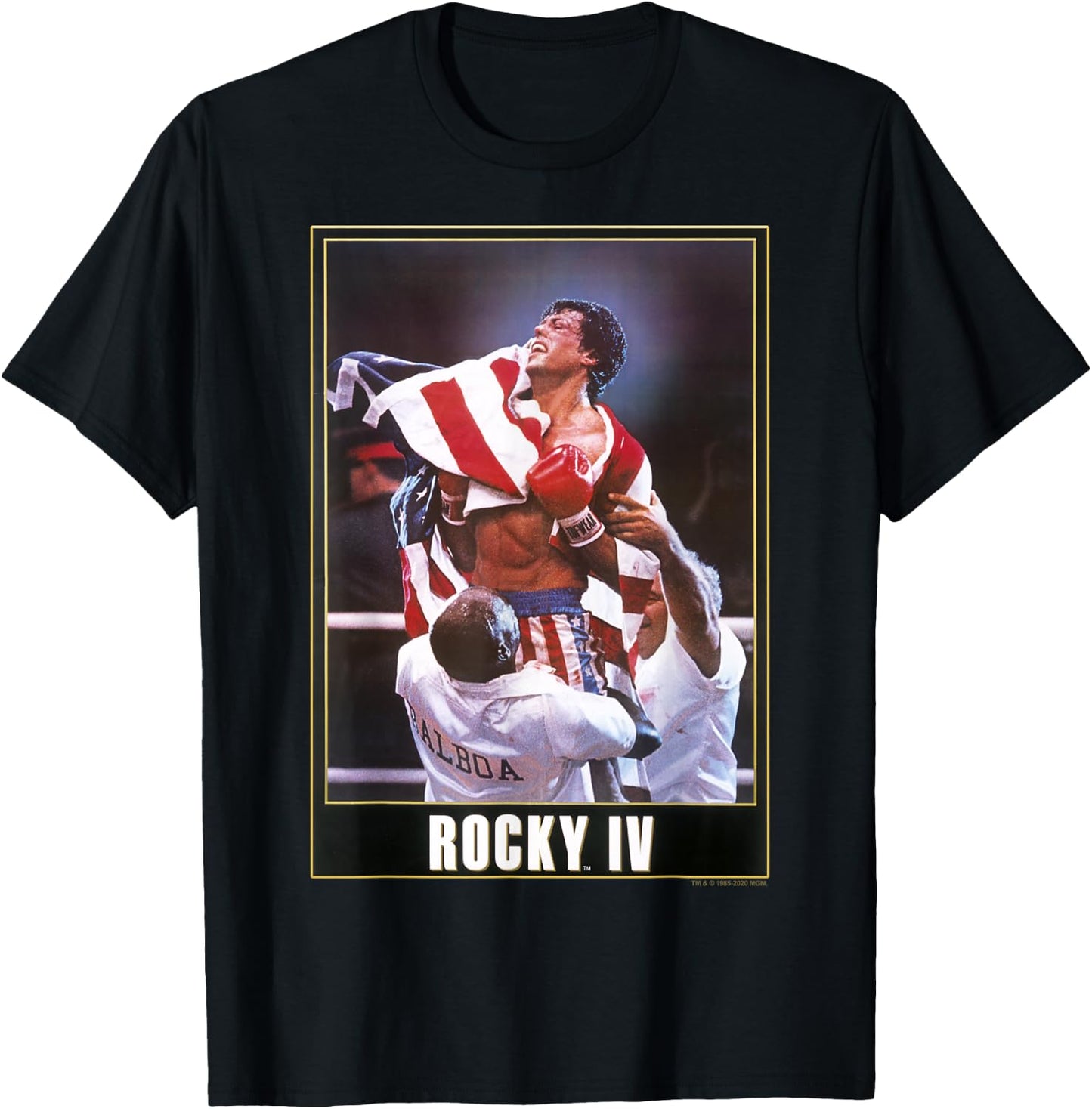 Rocky IV American Flag Poster Small T-Shirt - T-Shirt | Black