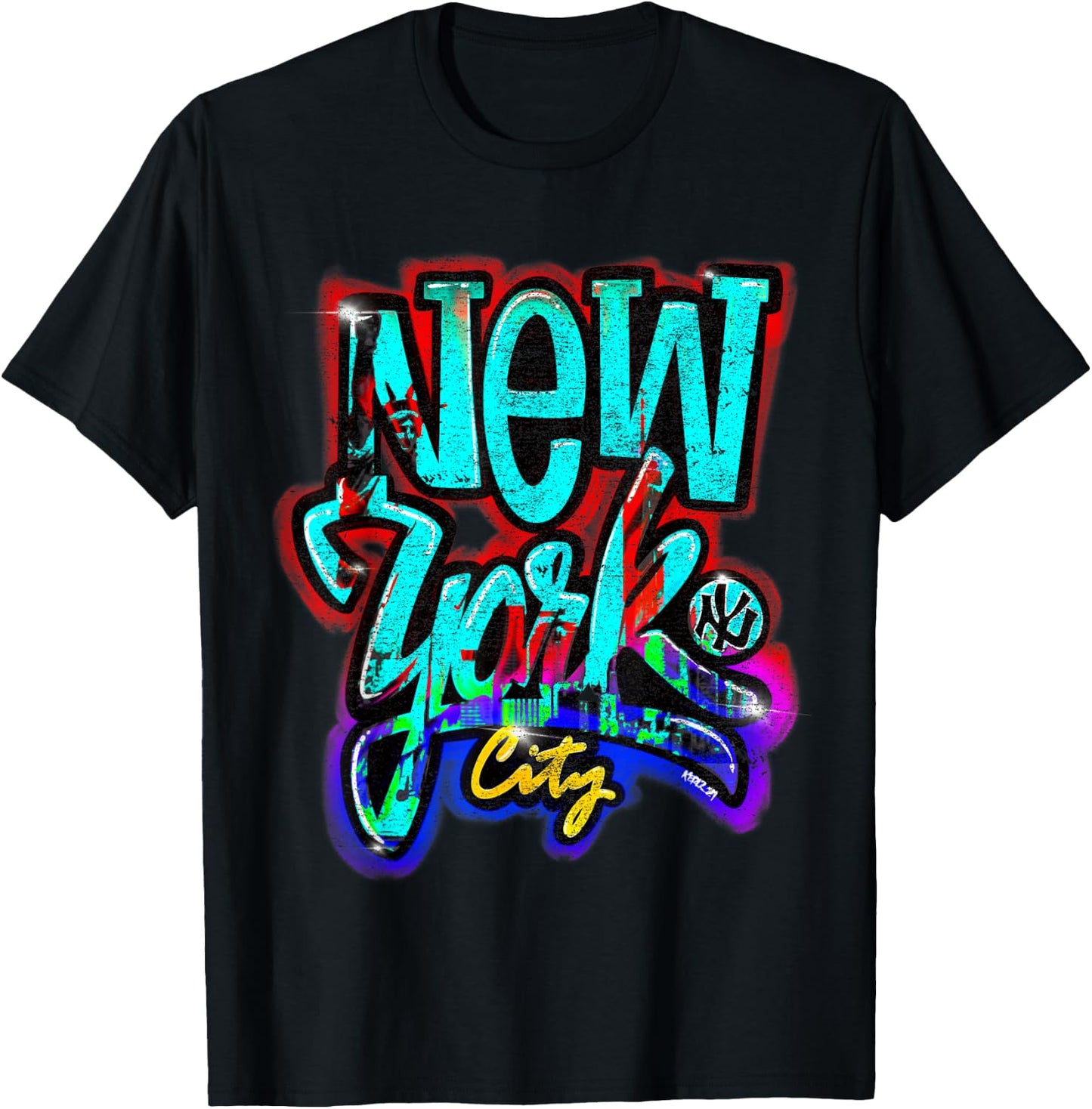 Urban Streetwear Graffiti-Style NYC - -Adults, Black, Small, Short Sleeve T-Shirt - T-Shirt | Black