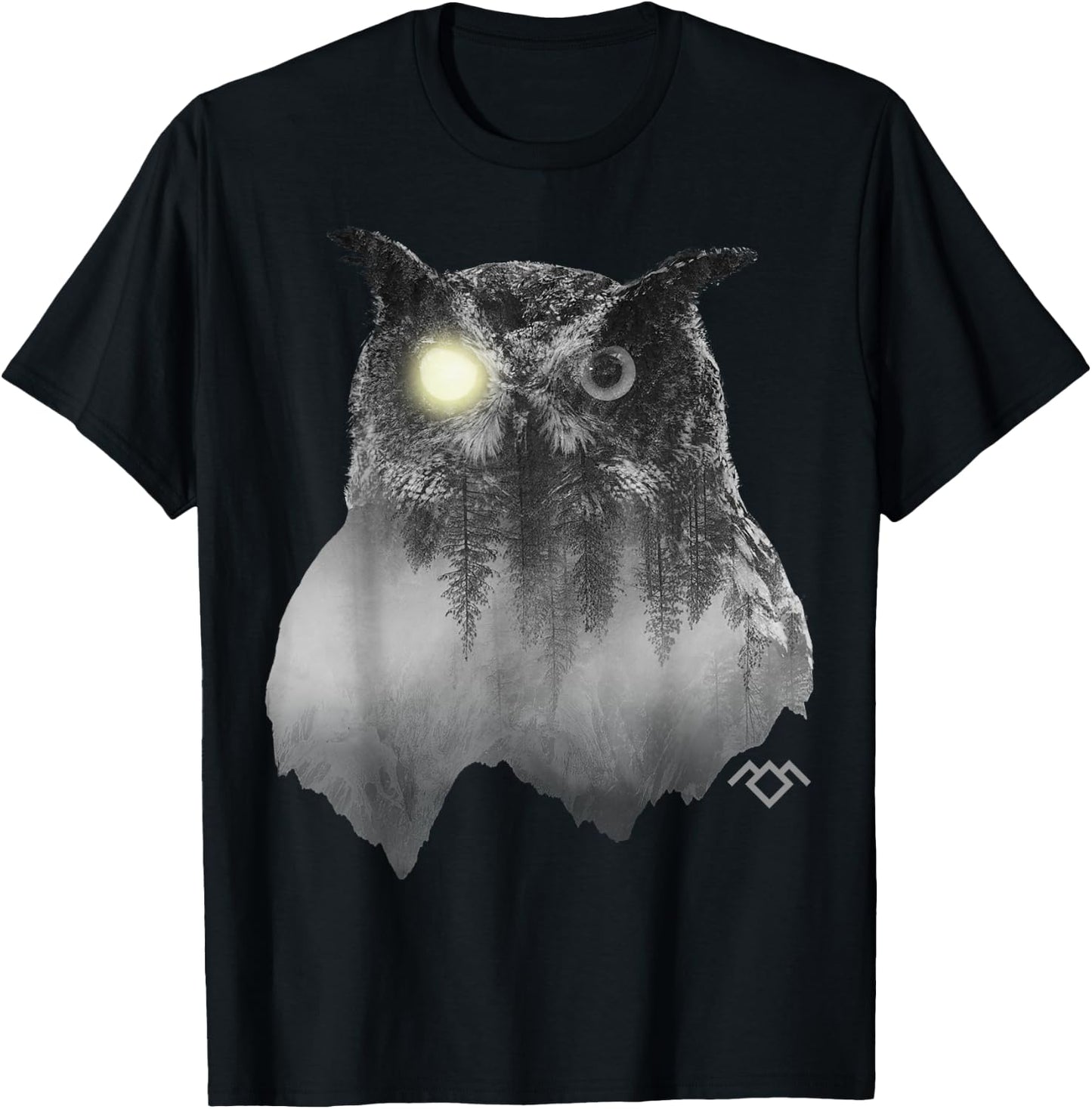 Twin Peaks Spirit Owl Moon Light Graphic T-Shirt - T-Shirt | Black
