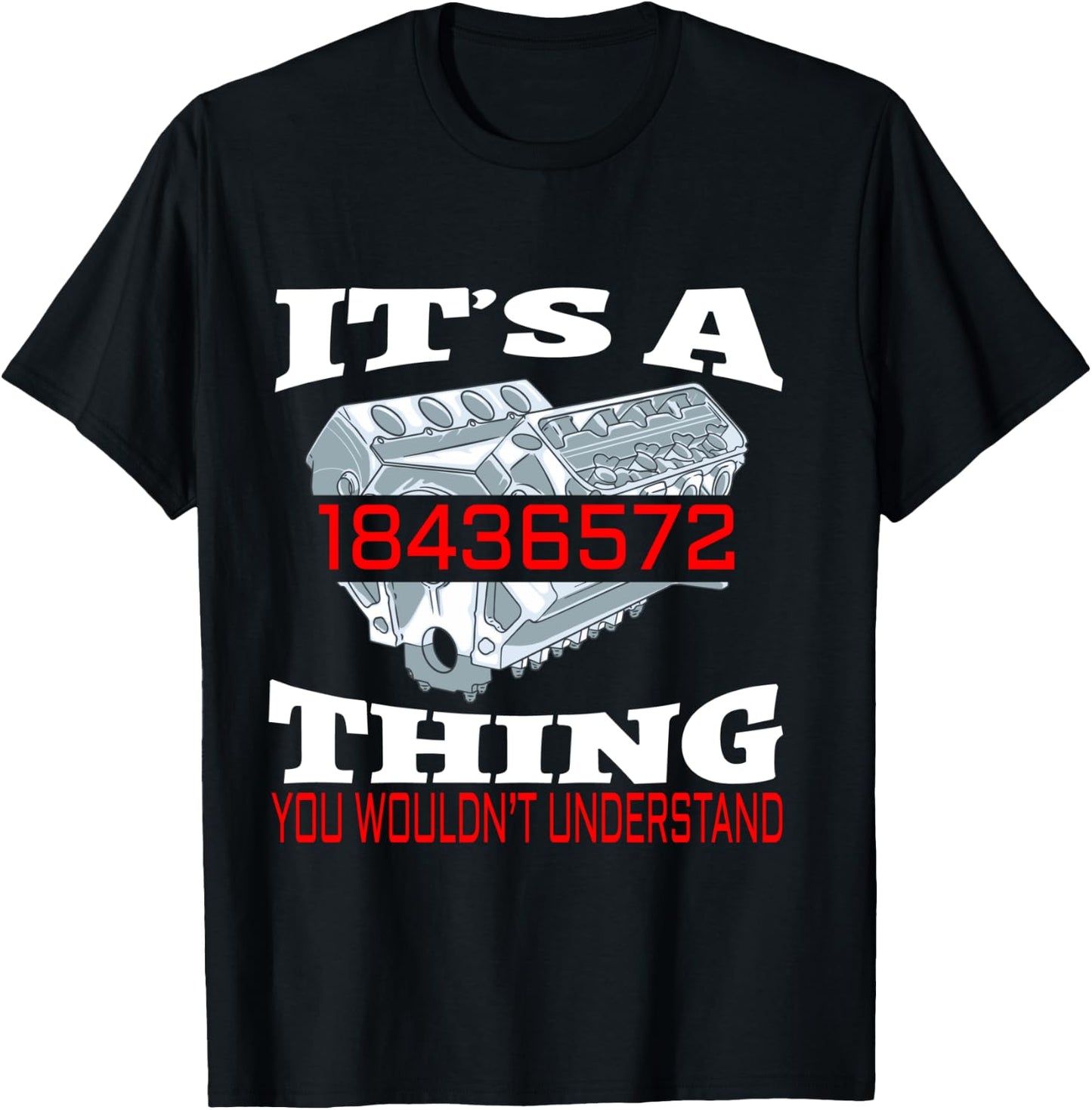 Funny 18436572 Auto Mechanic V8 Muscle Car Firing Order T-Shirt - T-Shirt | Black