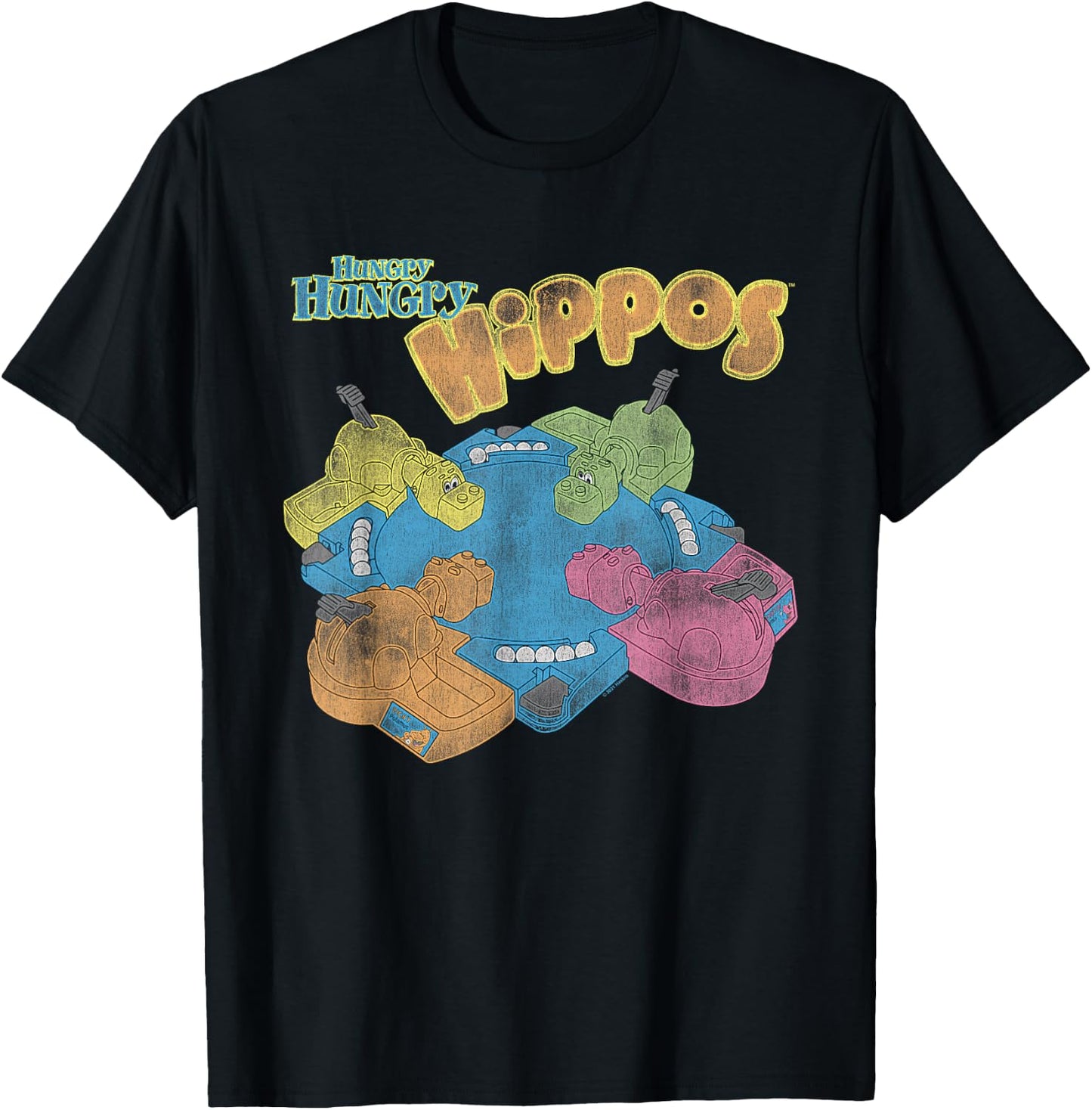 Hungry Hungry Hippos Time to Play T-Shirt - T-Shirt | Black