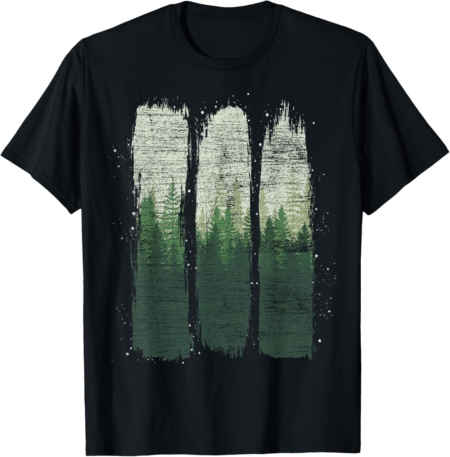 Wild Nature Wildlife Outdoors Trees Landscape Forest T-Shirt - T-Shirt | Black