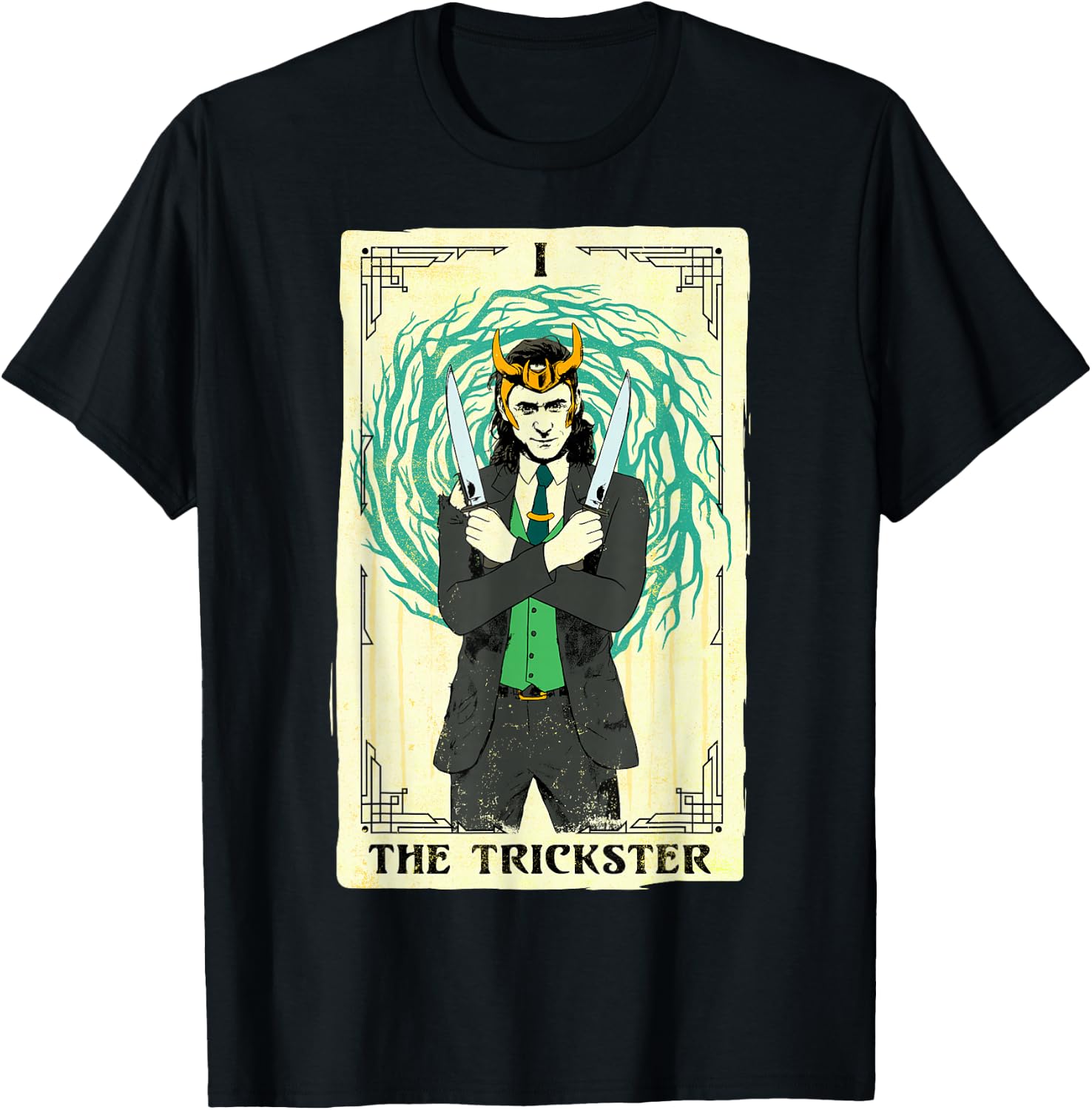 Marvel Loki Trickster Tarot Small T-Shirt - T-Shirt | Black