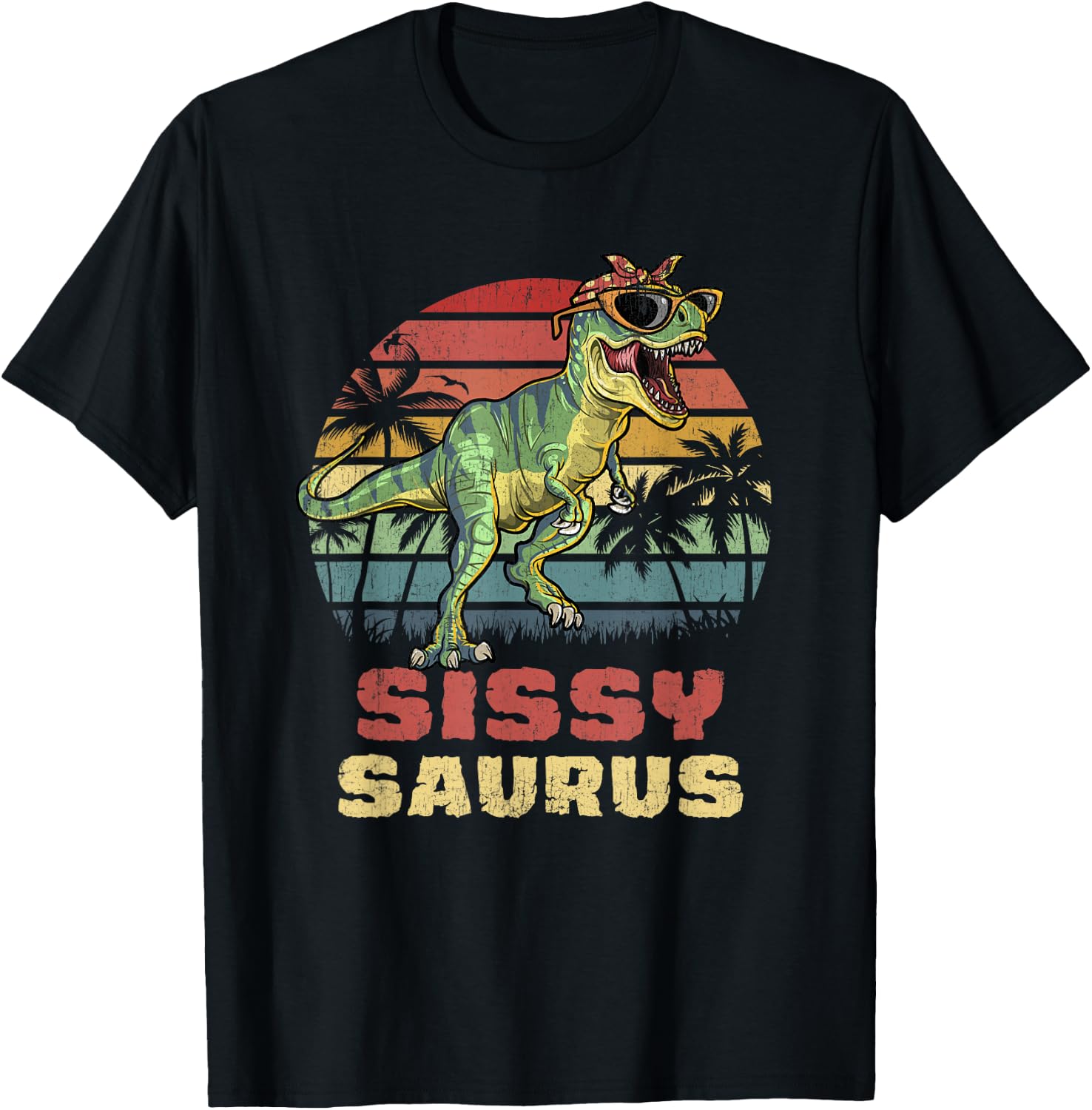 Sissysaurus T Rex Dinosaur Sissy Saurus Family Matching T-Shirt - T-Shirt | Black