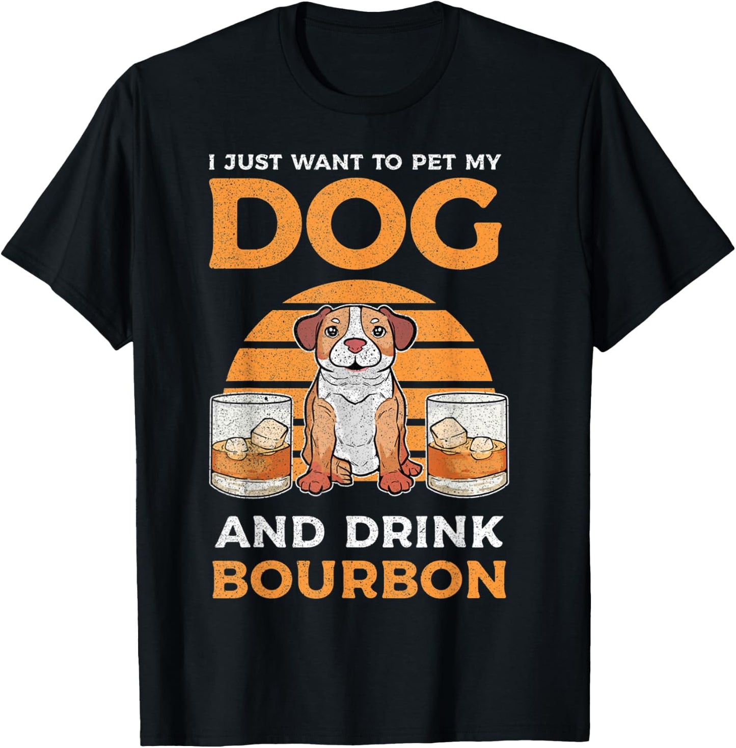 I Just Want To Pet My Dog And Drink Bourbon Pitbull Lover Women T-Shirt - T-Shirt | Black