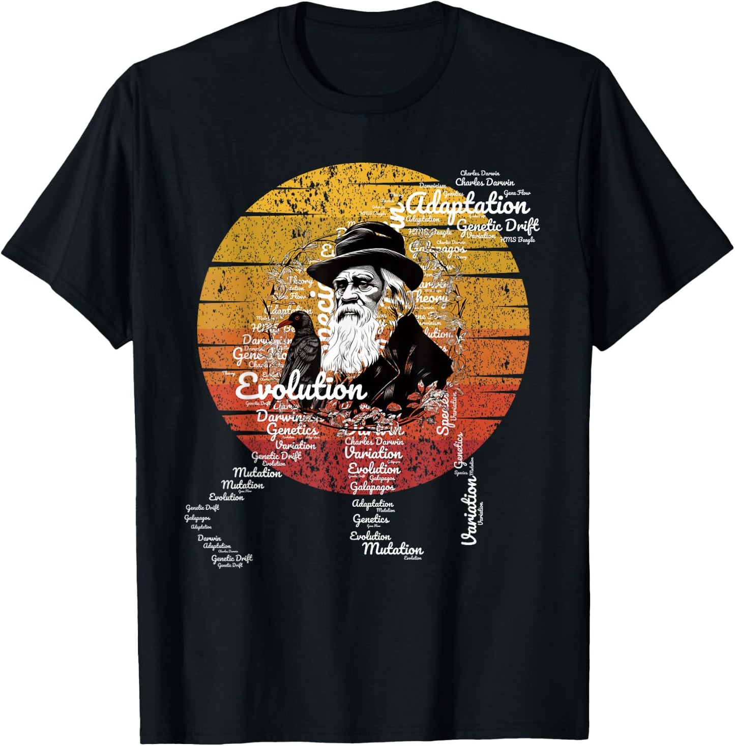 Charles Darwin Theory of Evolution funny T-Shirt - T-Shirt | Black